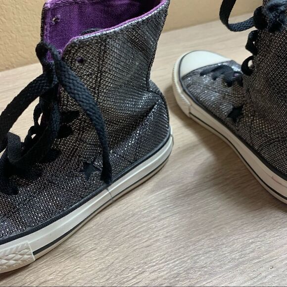 Converse One Star girls sparkly high tops sneakers - Picture 9 of 11